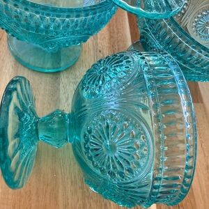 The Pioneer Woman Turquoise Glass Goblets